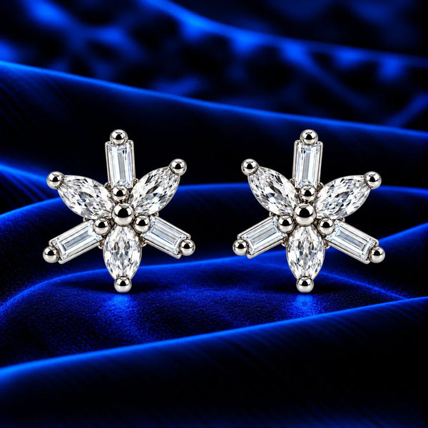 Starburst Crystal Stud Earrings for Women
