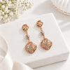 925 Sterling Silver Rose Gold Floral Filigree Drop Women Earing