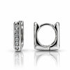 Women's Silver Hoop Earrings with Sparkling Clear Stones