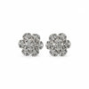 Women's Silver-Tone Crystal Flower Stud Earrings