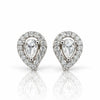Women's Silver-Tone Teardrop Halo Stud Earrings with Sparkling Crystal Stones