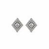 Women's Silver-Tone Diamond-Shaped Crystal Stud Earrings