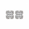 Geometric Lattice Design Sparkling Crystal Stud Earrings for Women