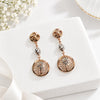 925 Sterling Silver Rose Gold Floral Filigree Round Drop Women Earing