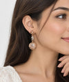 925 Sterling Silver Rose Gold Floral Filigree Round Drop Women Earing