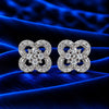 Quatrefoil Crystal Stud Earrings for Women