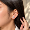 Pinwheel Flower Crystal Stud Earrings for Women