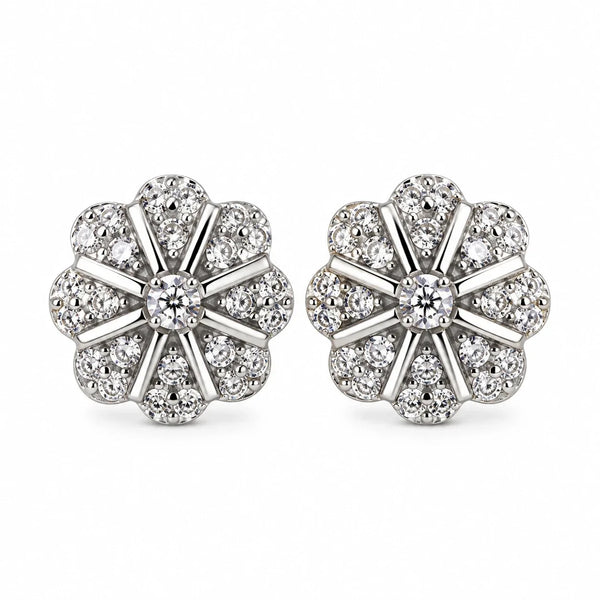 Women's Floral Crystal Stud Earrings