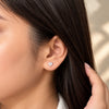 Women's Heart-Shaped Crystal Stud Earrings