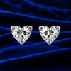Women's Heart-Shaped Crystal Stud Earrings