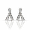 Women's Silver-Tone Crystal Ribbon Stud Earrings