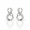 Womens Silver-Tone Infinity Heart Crystal Stud Earrings