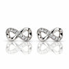 Women’s Silver-Tone Infinity Crystal Stud Earrings