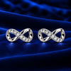 Women’s Silver-Tone Infinity Crystal Stud Earrings