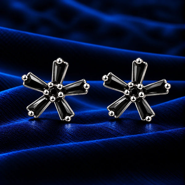 Women’s Black Starburst Stud Earrings