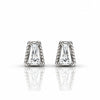 Women’s Silver-Tone Trapezoid Crystal Stud Earrings