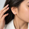 Women’s Silver-Tone Trapezoid Crystal Stud Earrings
