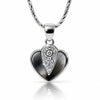 Silver Heart Pendant Necklace for Women with Crystal Embellishments
