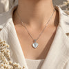 Silver Heart Pendant Necklace for Women with Crystal Embellishments