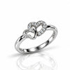Sterling Silver Double Heart Ring for Women