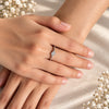 Sterling Silver Square Cluster Ring for Women