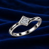 Sterling Silver Square Cluster Ring for Women