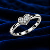 Sterling Silver Heart Pave Ring for Women