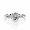 Elegant Silver-Tone Infinity Knot Ring with Sparkling Crystal Accents for Women