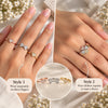 925 Sterling Silver Heart Shaped Crystal Stacking Women Ring