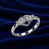 Elegant Double Leaf Crystal Ring for Women
