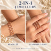 925 Sterling Silver 2-in-1 Ring & Bracelet for Women