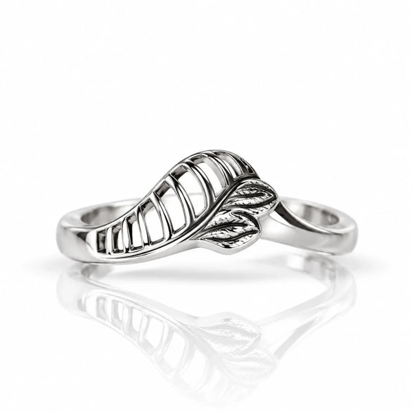 Sterling Silver Leaf Design Ring for Women