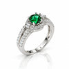 925 Sterling Silver Green Emerald CZ Ring for Women