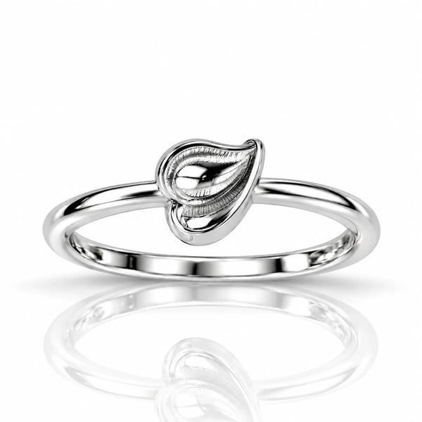 925 Sterling Silver Leaf Ring for Women