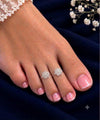 925 Sterling Silver Adjustable 8-Petal Embossed Flower Women Toe Ring