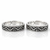 Silver Oxidized Wave Pattern Adjustable Toe Rings for Women
