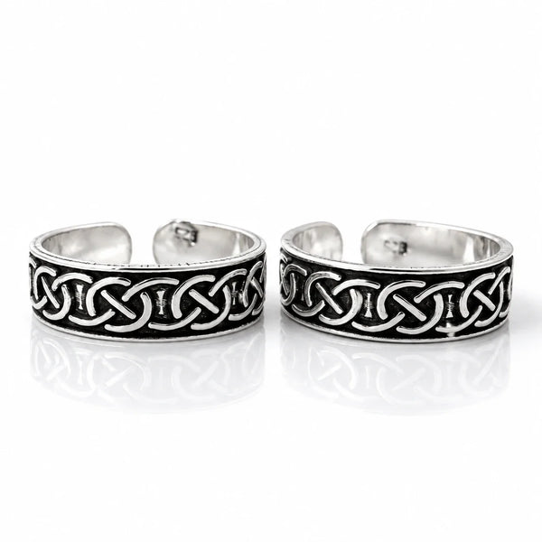 Silver Celtic Knot Design Adjustable Toe Rings for Women