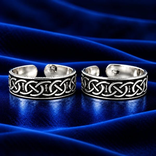 Silver Celtic Knot Design Adjustable Toe Rings for Women