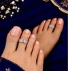 925 Sterling Silver Adjustable Floral Engraved Women Toe Ring